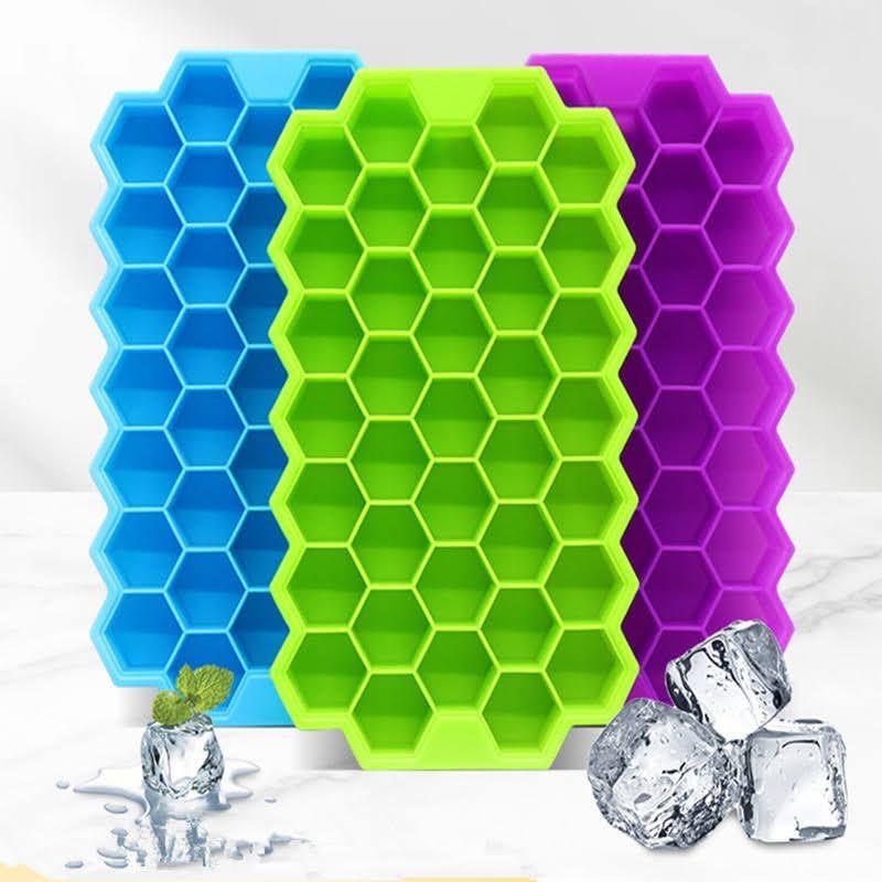 Bandeja Cubetera Silicona Flexible Cubos de Hielo Colmena-6