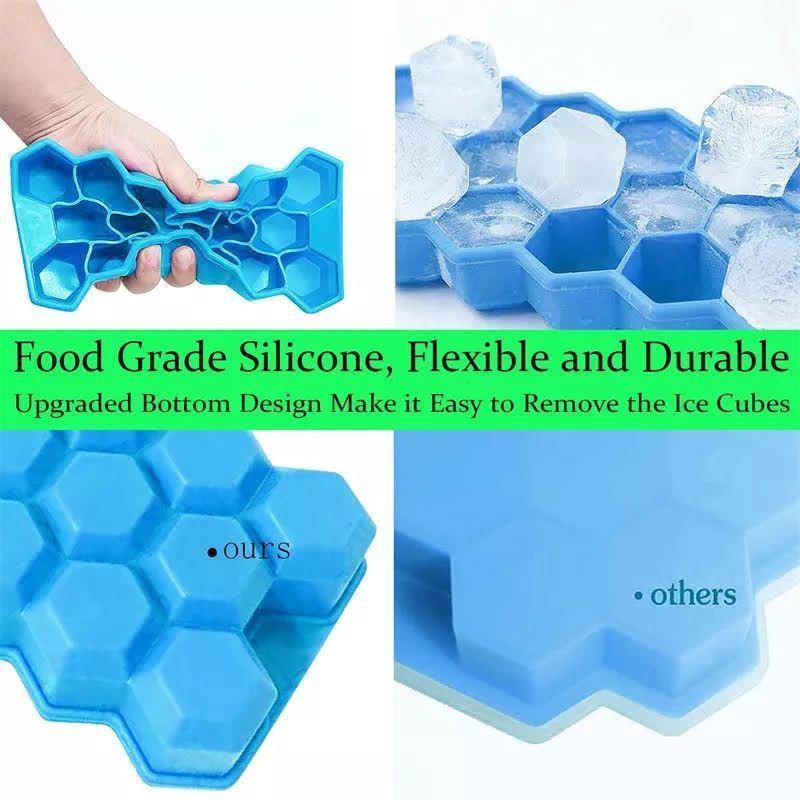 Bandeja Cubetera Silicona Flexible Cubos de Hielo Colmena-7