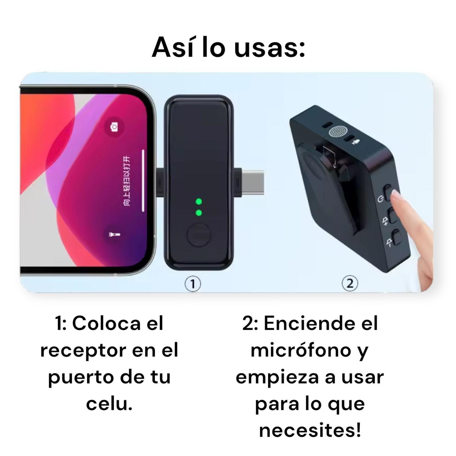 Pack 2 Microfonos Inalambrico Dual Para iPhone Y Android-3
