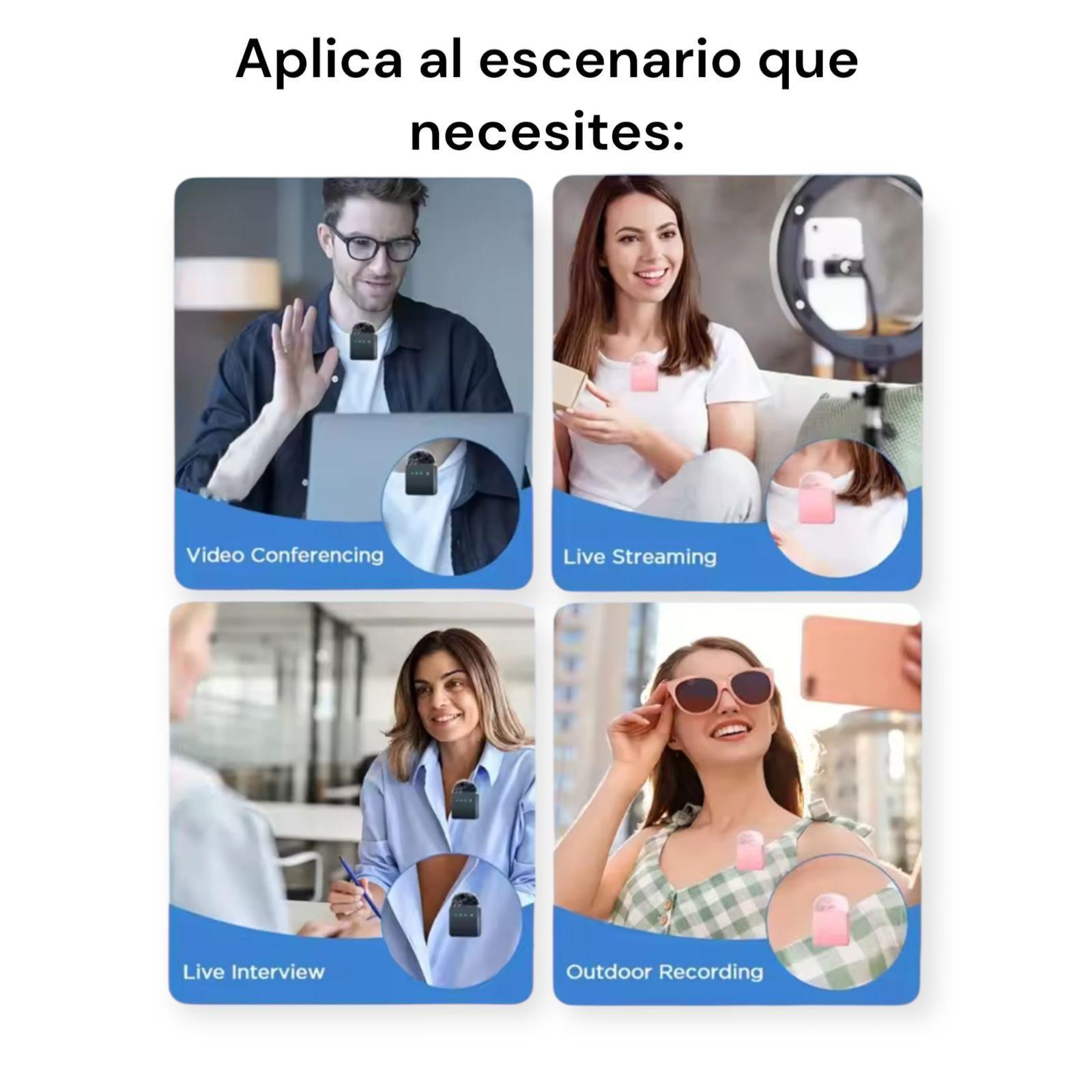 Pack 2 Microfonos Inalambrico Dual Para iPhone Y Android-5