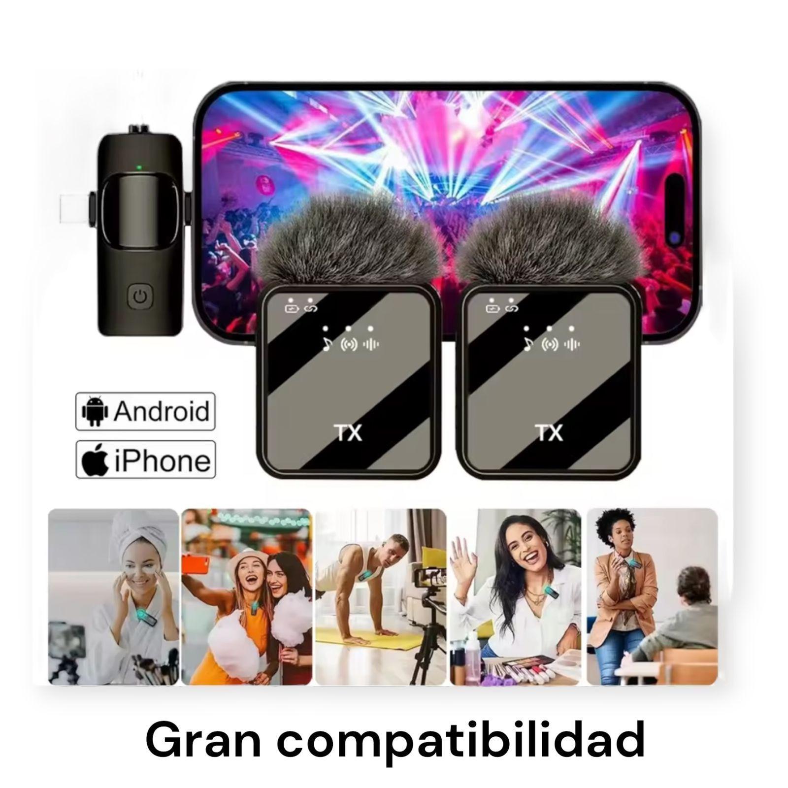 Pack 2 Microfonos Inalambrico Dual Para iPhone Y Android-7