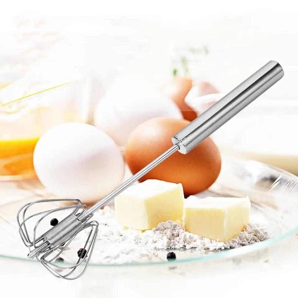Batidor de Huevos Manual Retractil Espumador Acero Inox.-6
