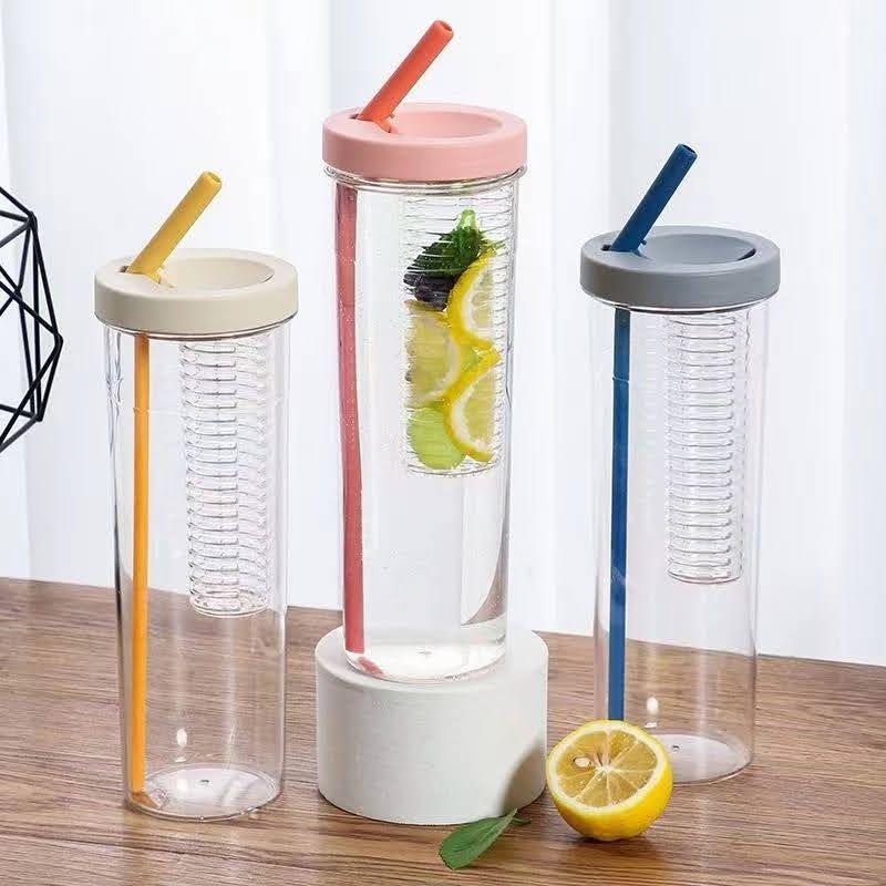 Botella Agua Con Difusor Vaso de 1Litro Con Bombilla Antiderrame-4