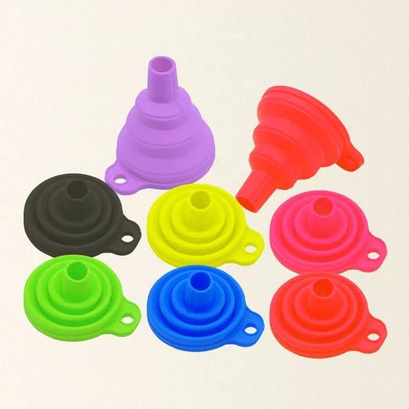 Mini Embudo Plegable Silicona Portatil Resistente Al Calor-2