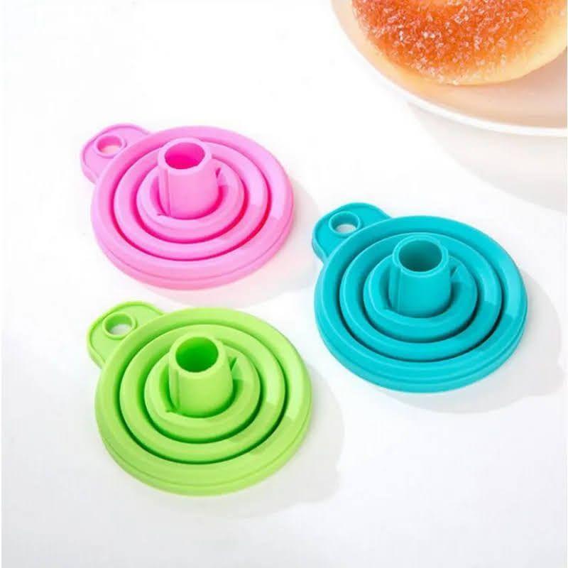Mini Embudo Plegable Silicona Portatil Resistente Al Calor-4