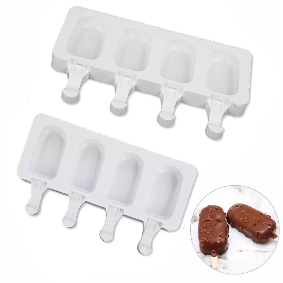Pack x2 Moldes De Helado Silicona Reutilizable + Paletas-5