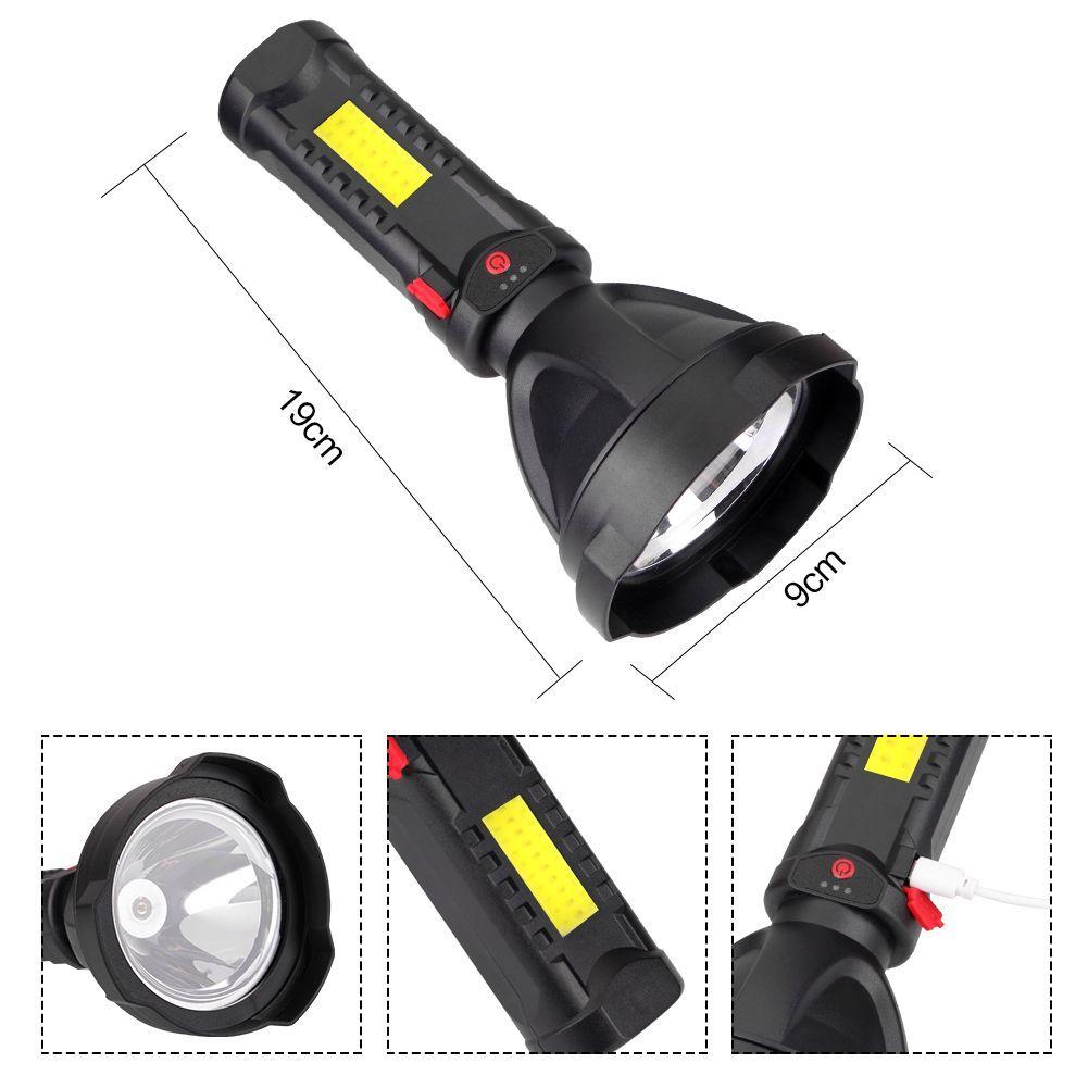 Linterna Recargable Usb 3 Modos Impermeable Emergencia-3