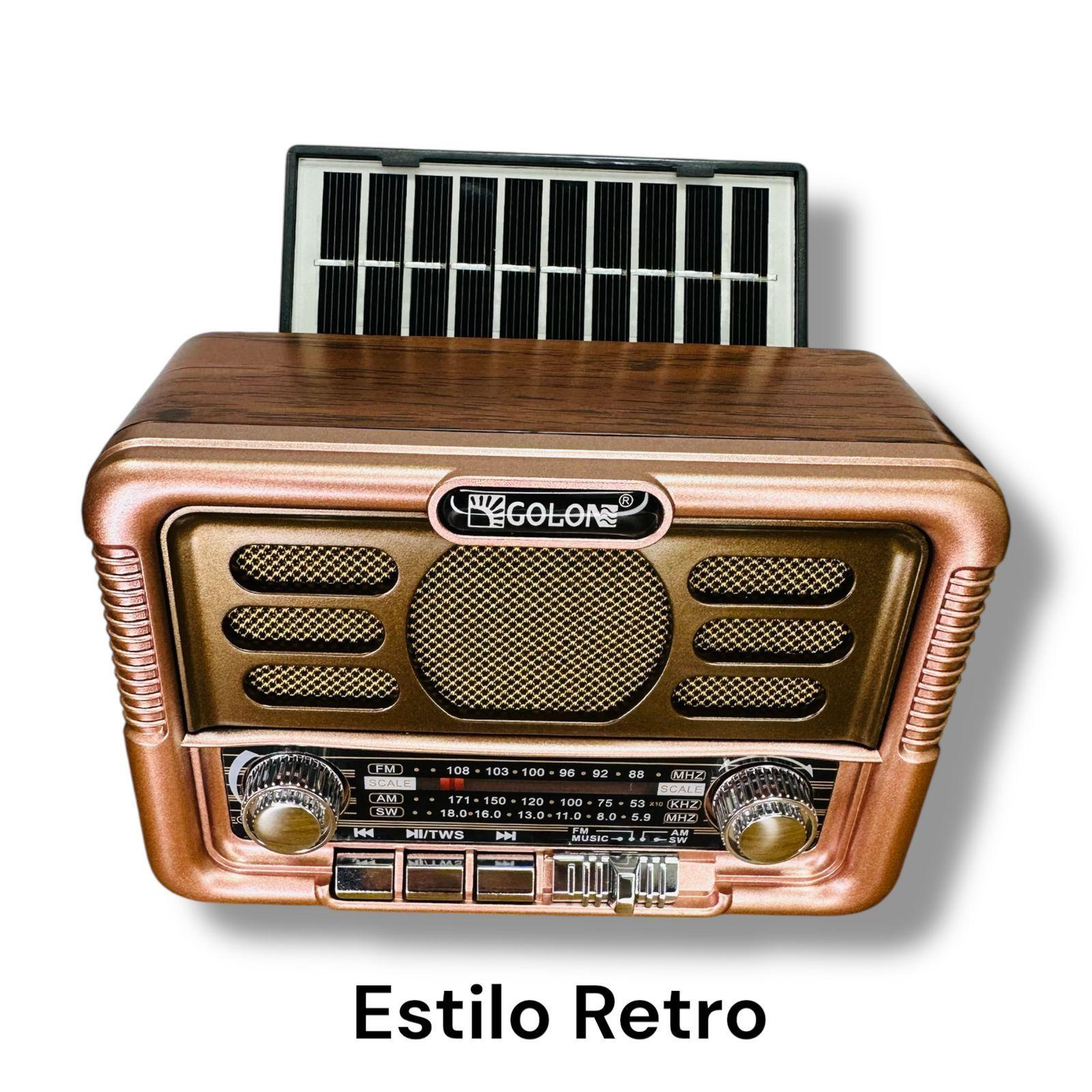 Radio Solar Vintage 3 Bandas Am Fm Sw Bluetooth Sd Usb-3