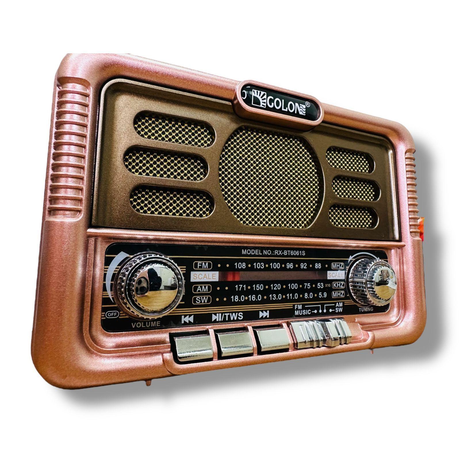 Radio Solar Vintage 3 Bandas Am Fm Sw Bluetooth Sd Usb-6