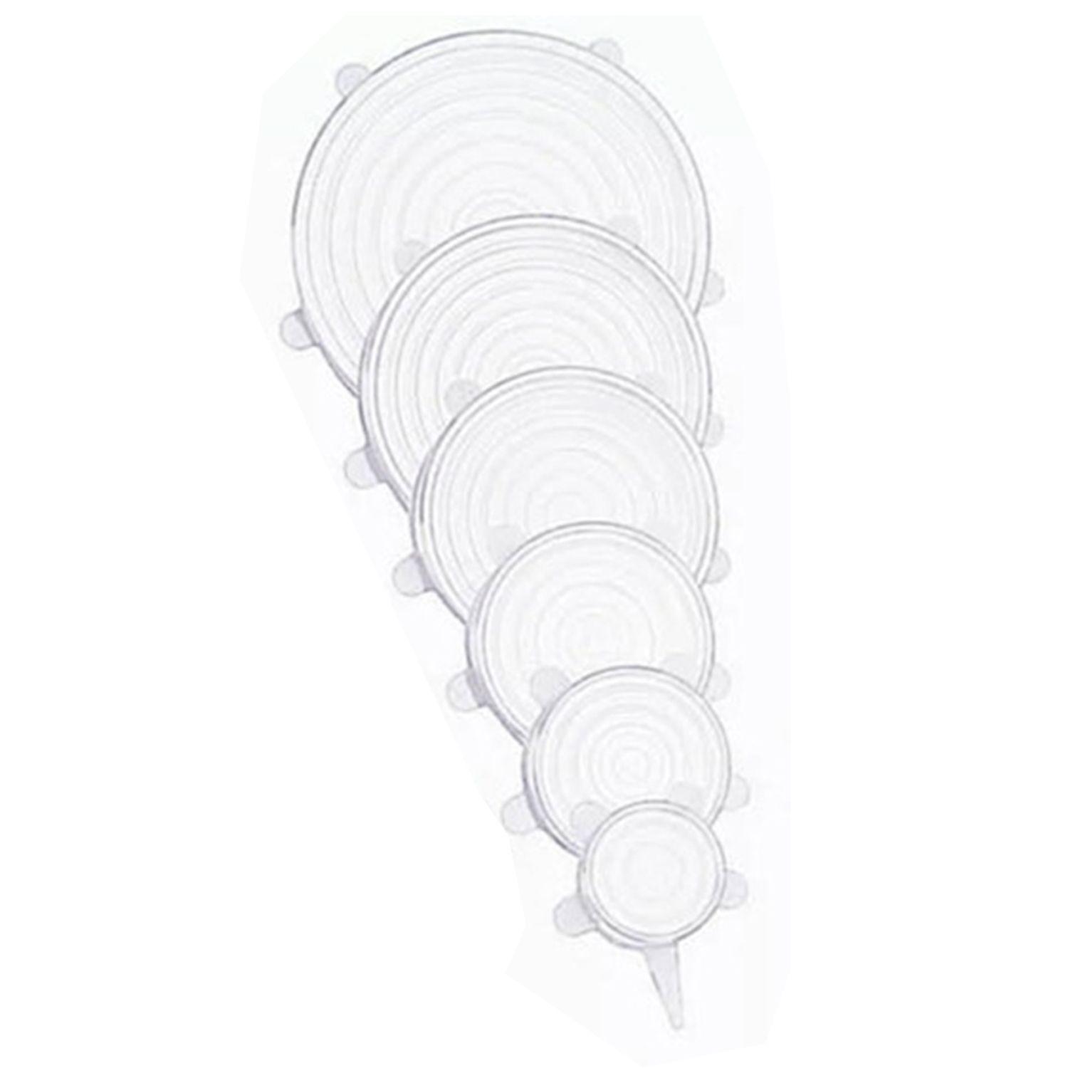 Set 6 Tapas Silicona Extensible Anti Escurrimientos Sellado-4