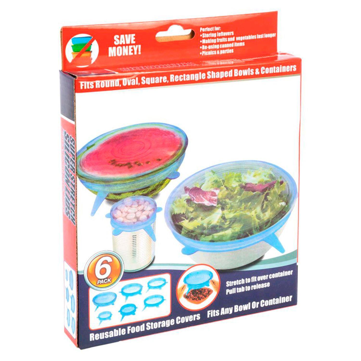 Set 6 Tapas Silicona Extensible Anti Escurrimientos Sellado-5