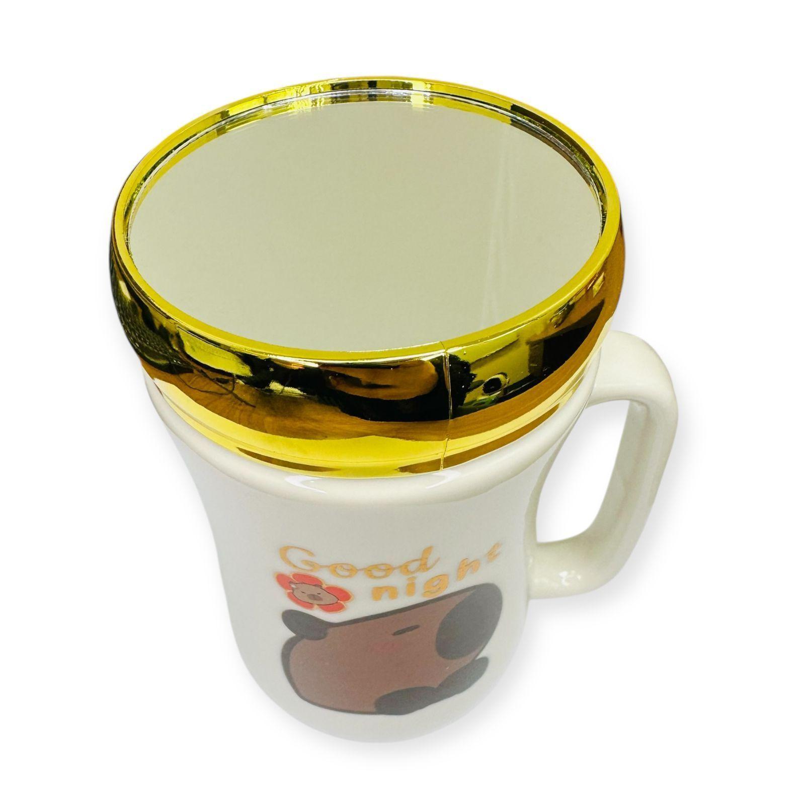 Tazon Capibara Taza Mug con Tapa Espejo 350ml-2