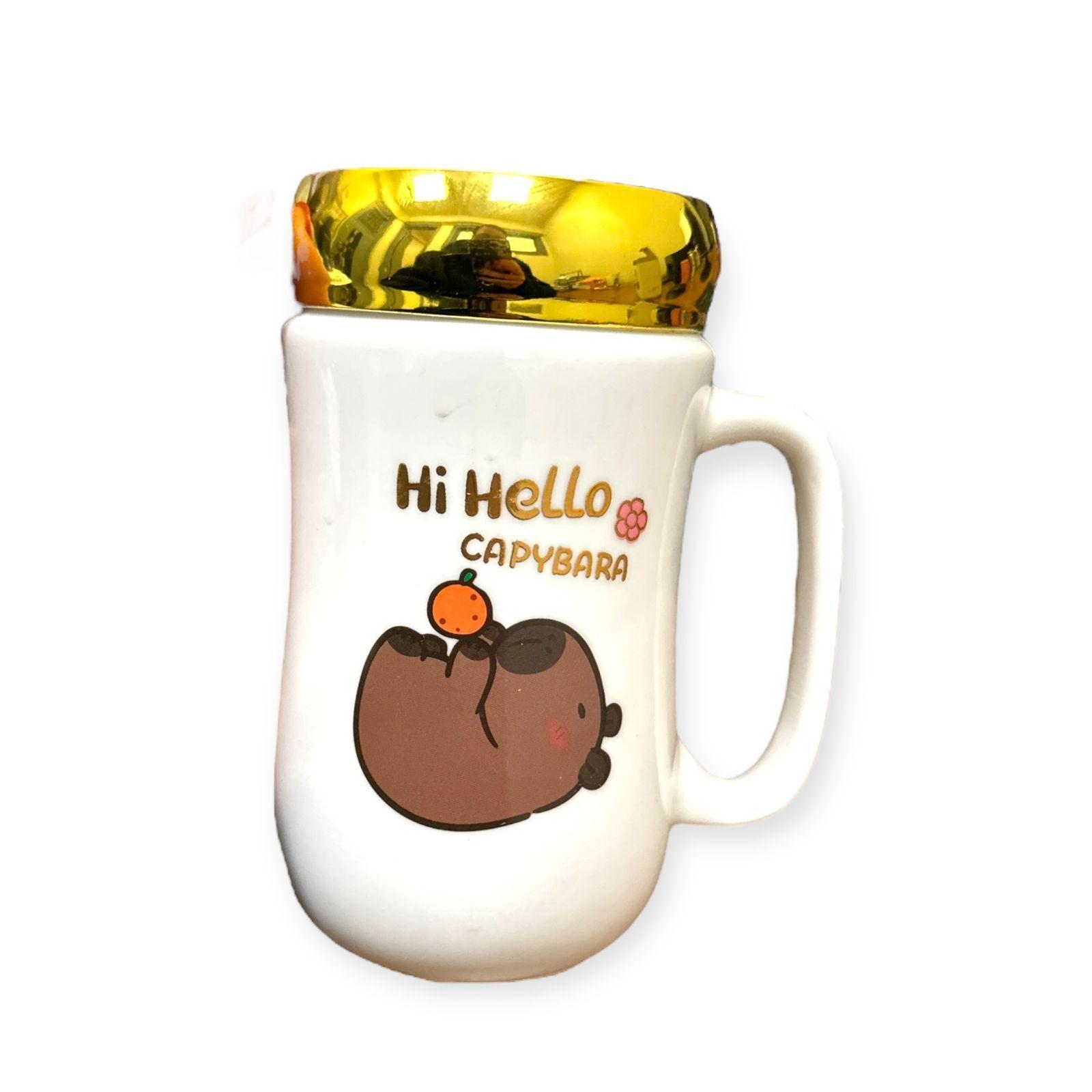 Tazon Capibara Taza Mug con Tapa Espejo 350ml-6