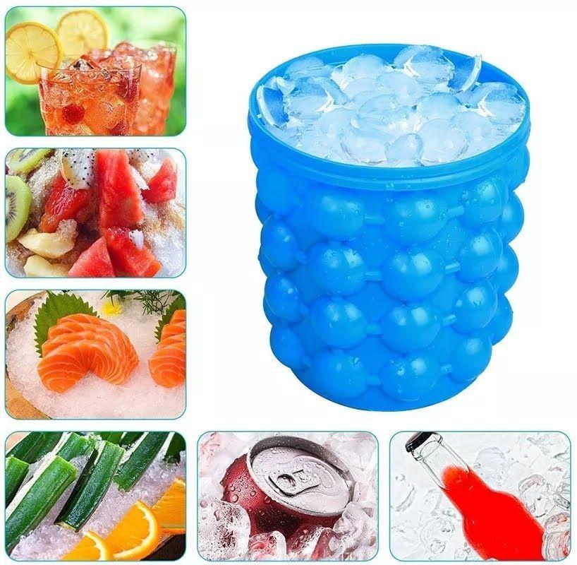 Hielera Cubetera  Molde para Hielo Facil de Silicona Portatil-6