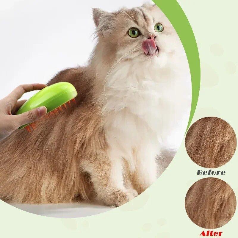 Cepillo Automatico Gato Vapor 3 En 1 Masajeador Usb Mascotas-6