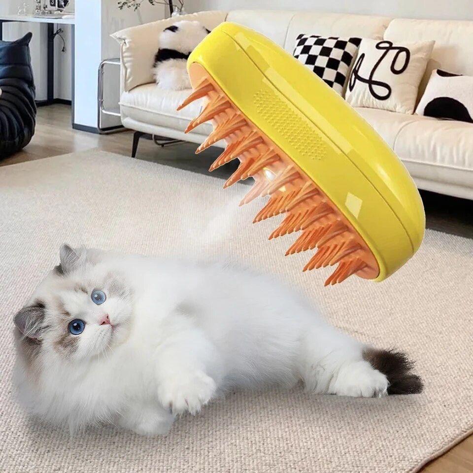 Cepillo Automatico Gato Vapor 3 En 1 Masajeador Usb Mascotas-7