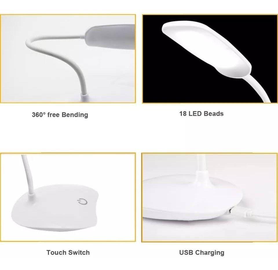 Lámpara Escritorio Led Mesa Cuidado De Los Ojos Usb Lectura-4