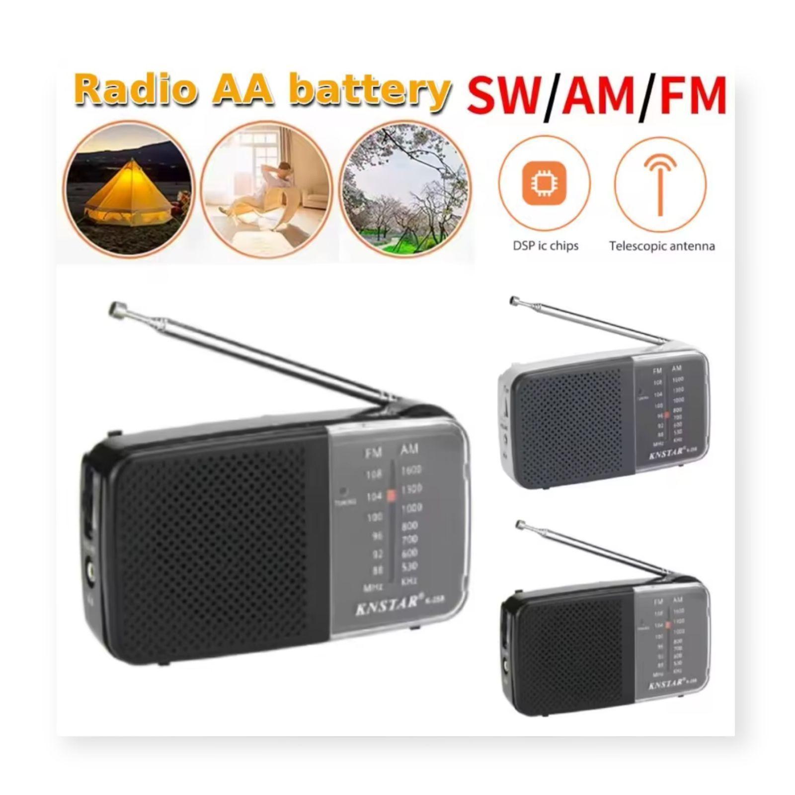 Mini Radio Portatil De Bolsillo Am Fm Color Plomo A Pilas-2