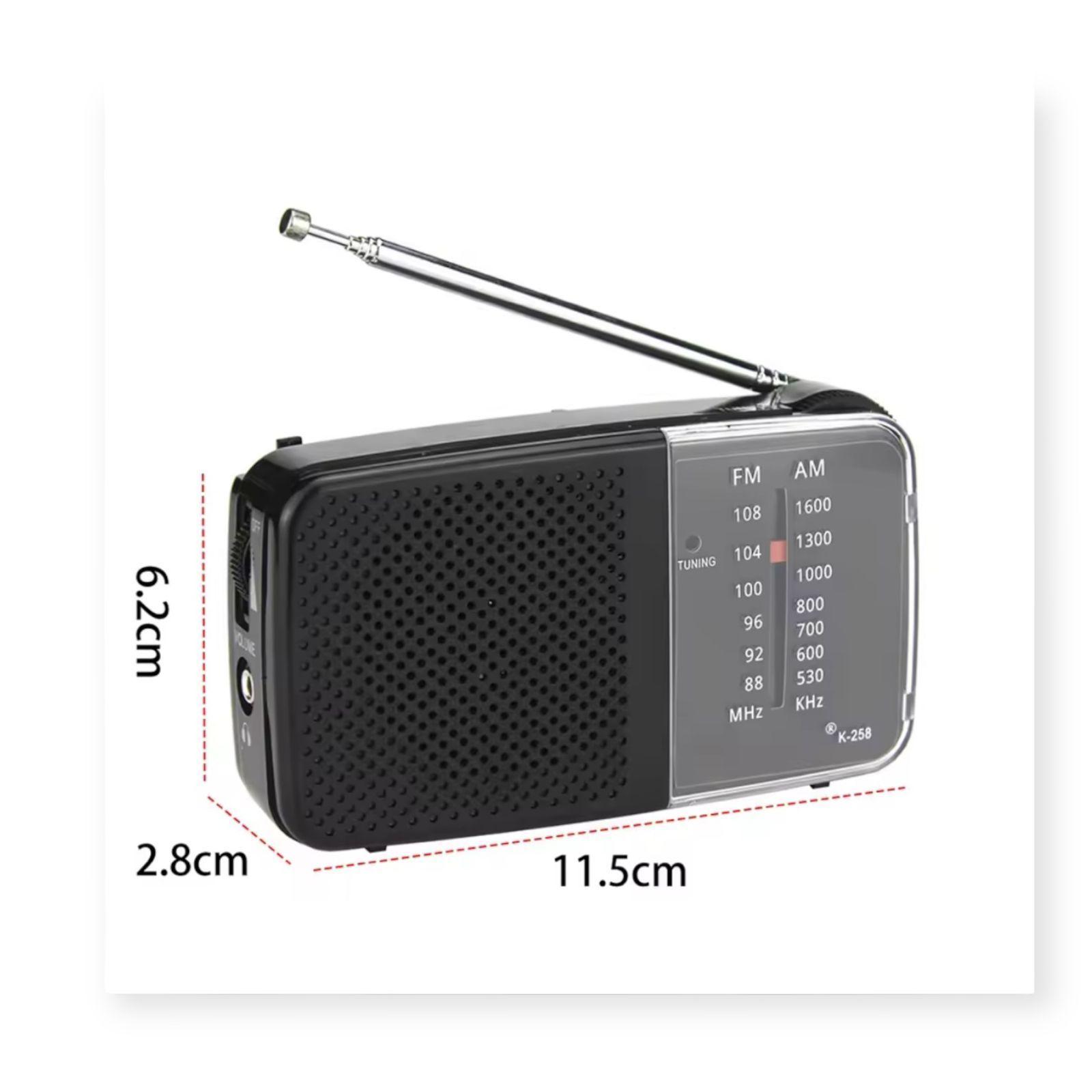 Mini Radio Portatil De Bolsillo Am Fm Color Plomo A Pilas-5