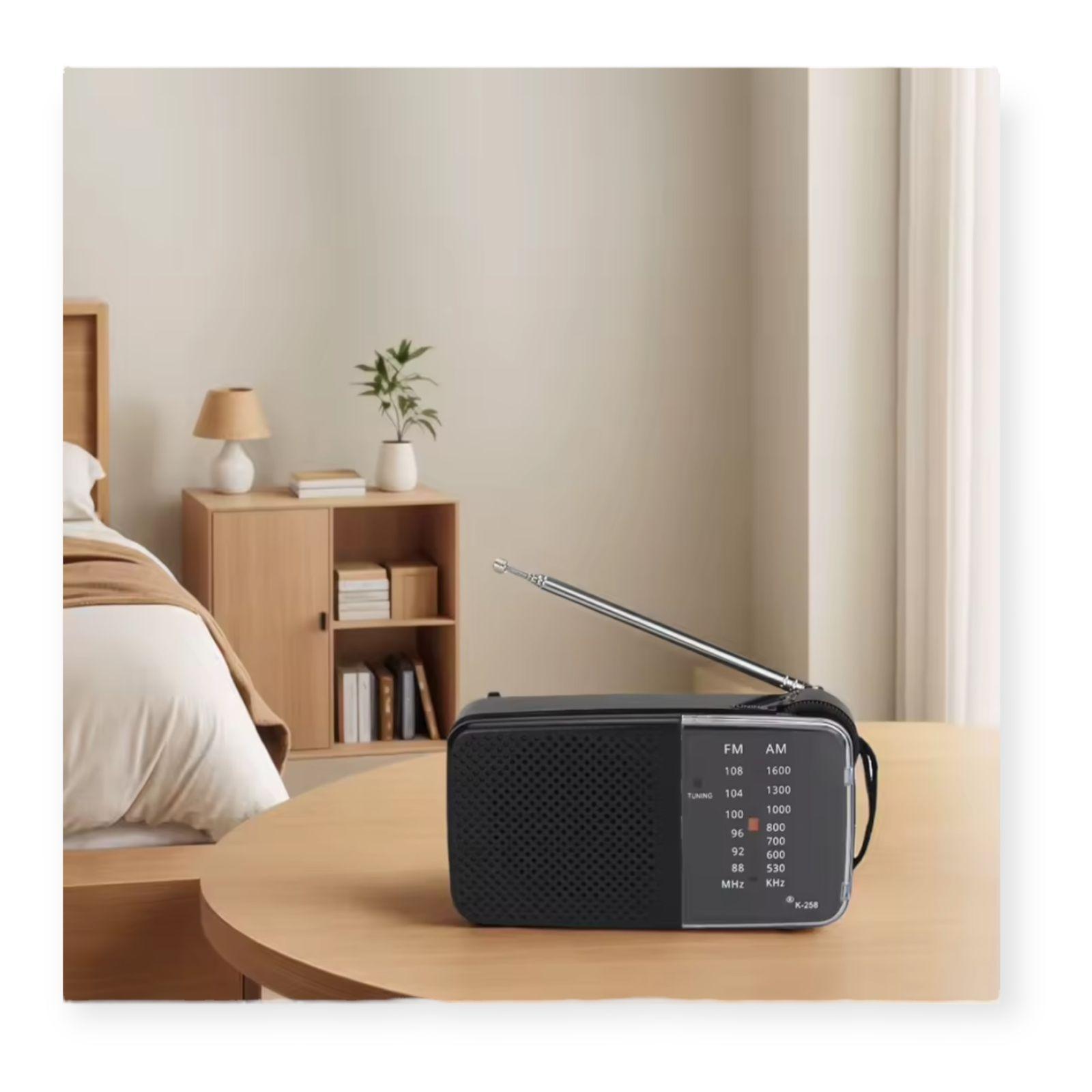 Mini Radio Portatil De Bolsillo Am Fm Color Plomo A Pilas-6