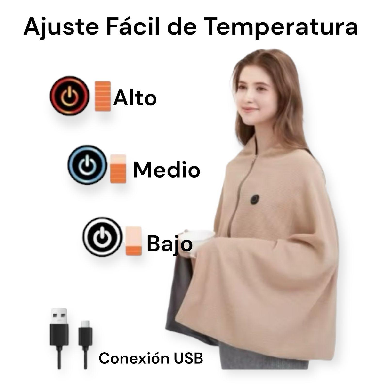 Manta Poncho Termico Manta Calefactora Usb Calienta Cuerpo-2