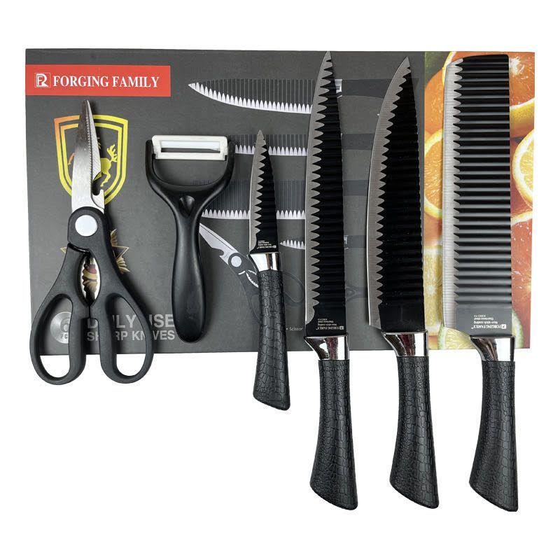 Set de Cuchillos Cocina 6 Piezas Acero Inox  Tijera  Pelador-5