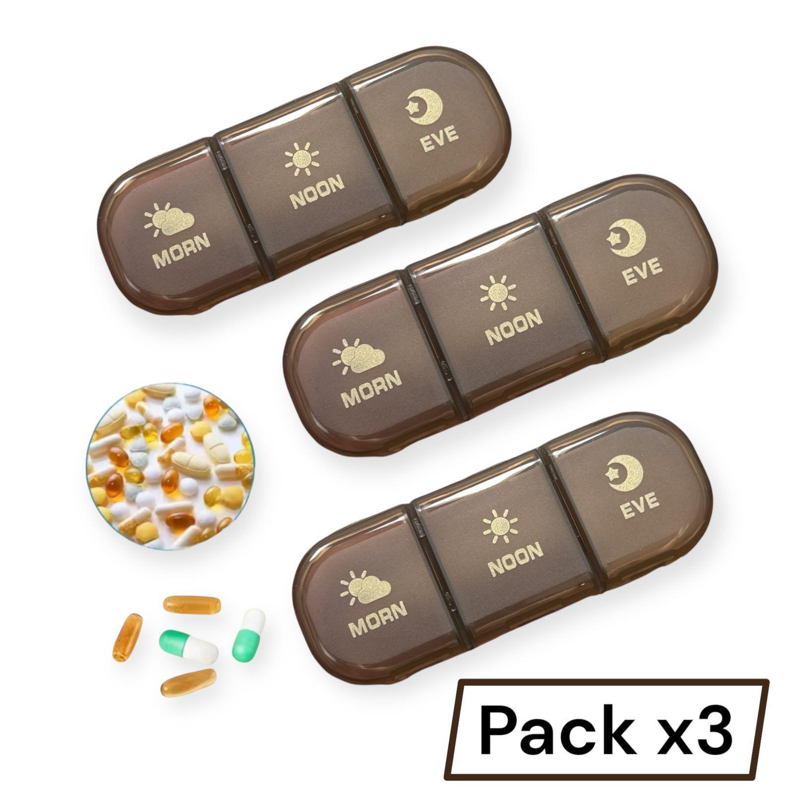 Pastillero Diario 3 Tomas Diarias Portátil Pack x3 Unidades-1