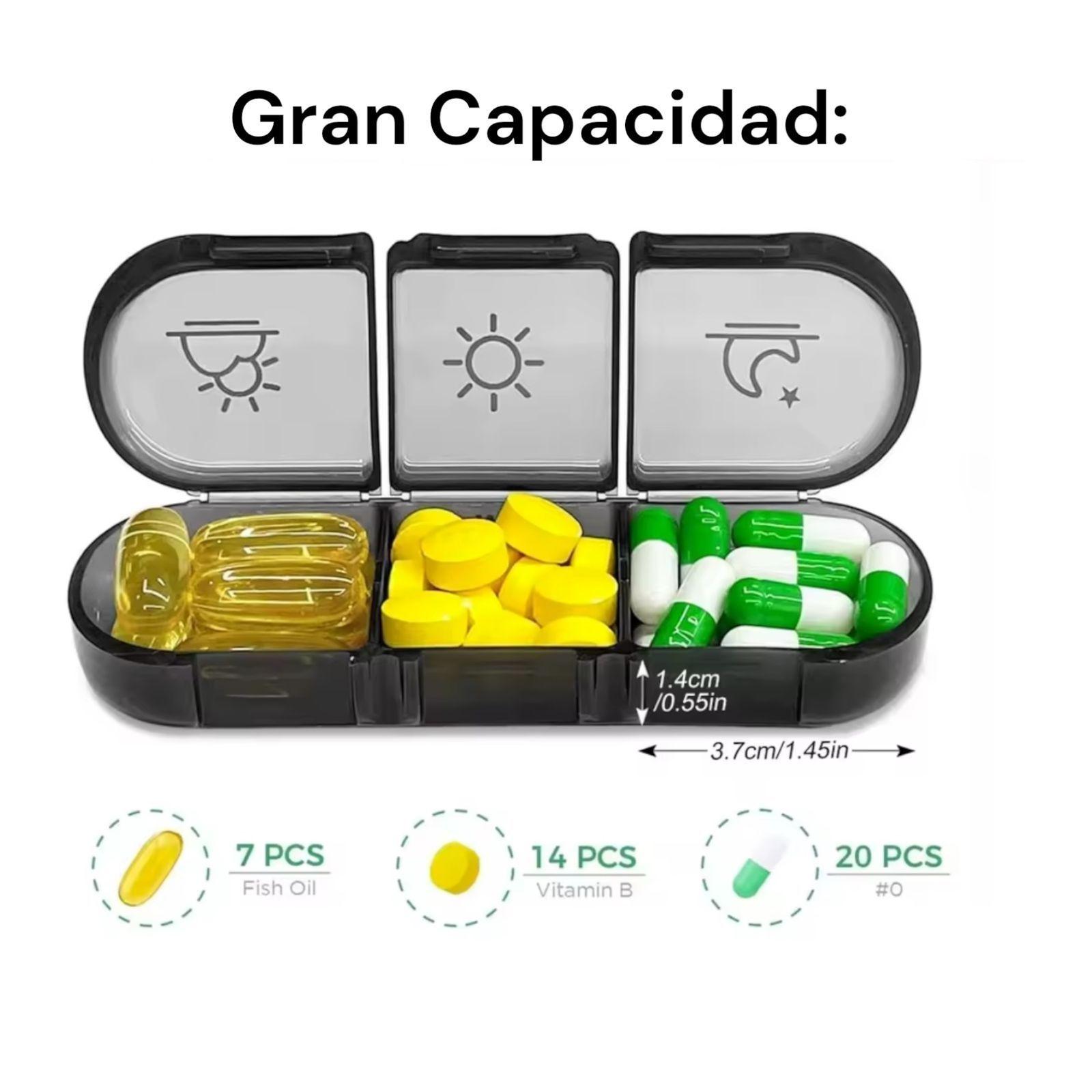 Pastillero Diario 3 Tomas Diarias Portátil Pack x3 Unidades-2