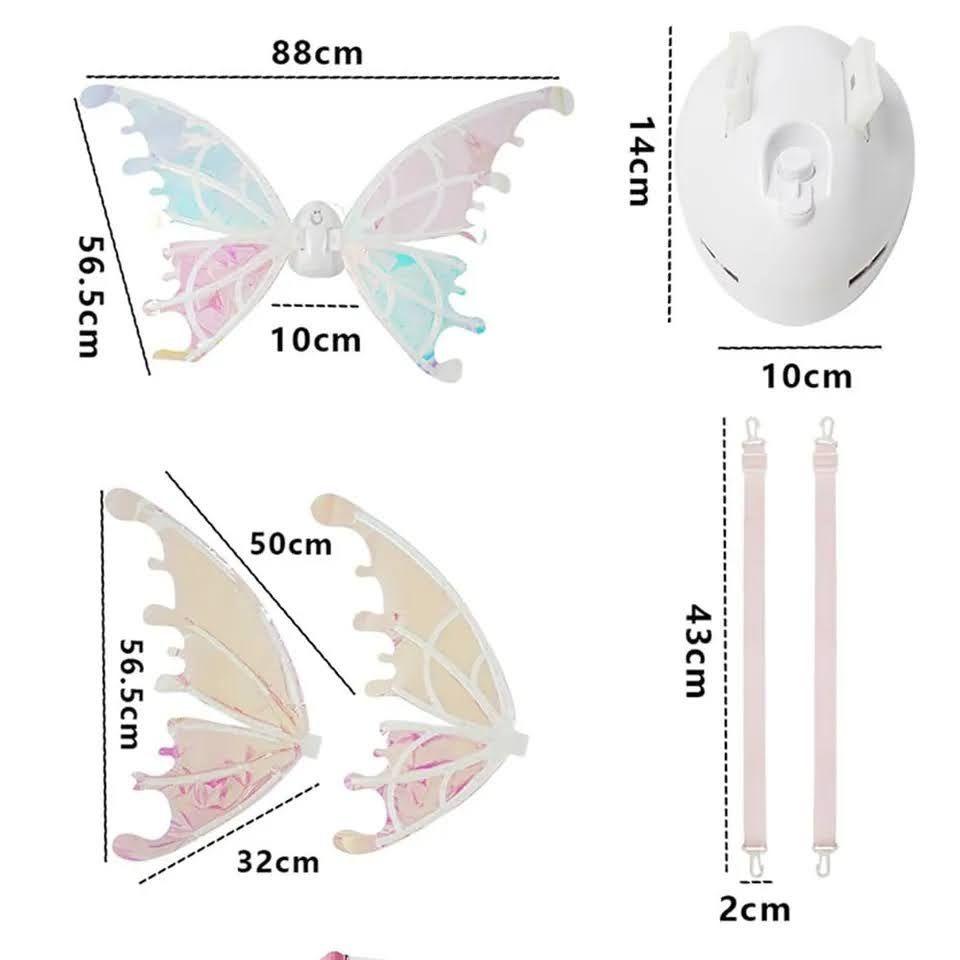 Alas De Mariposa Con Movimiento Automático Luz Sonido Disfraz-3