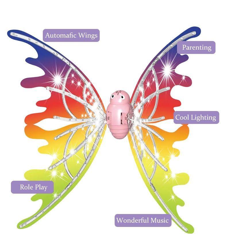 Alas De Mariposa Con Movimiento Automático Luz Sonido Disfraz-5