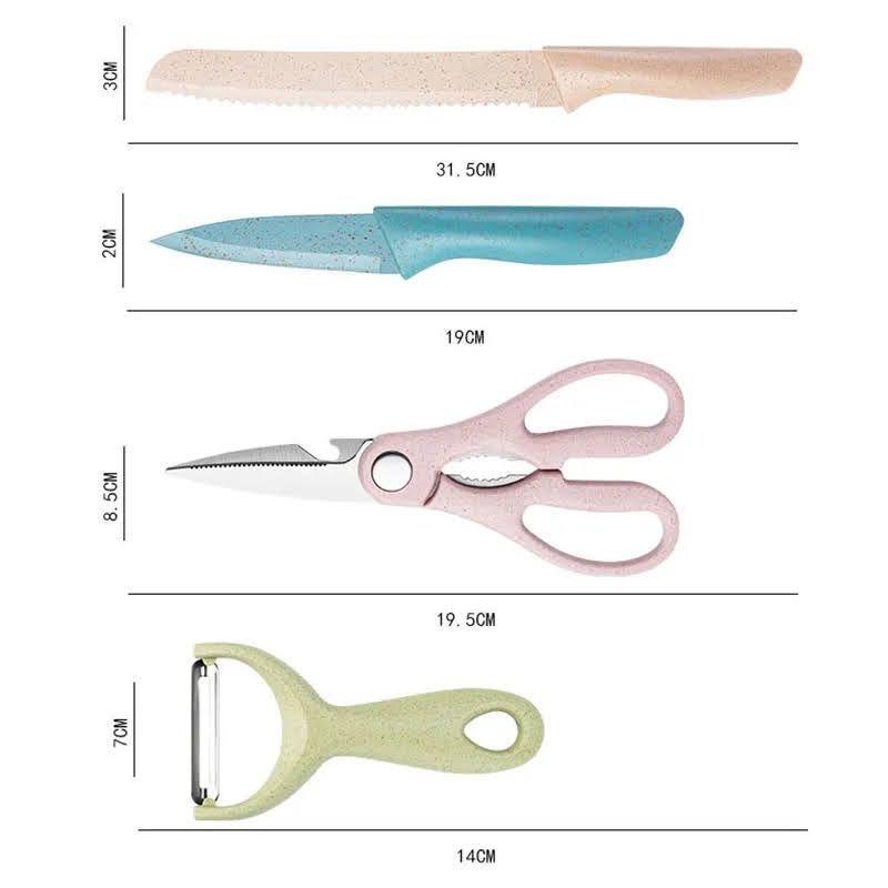 Set de 6 Cuchillos Ceramica Cocina Utensilios Color Pastel-3