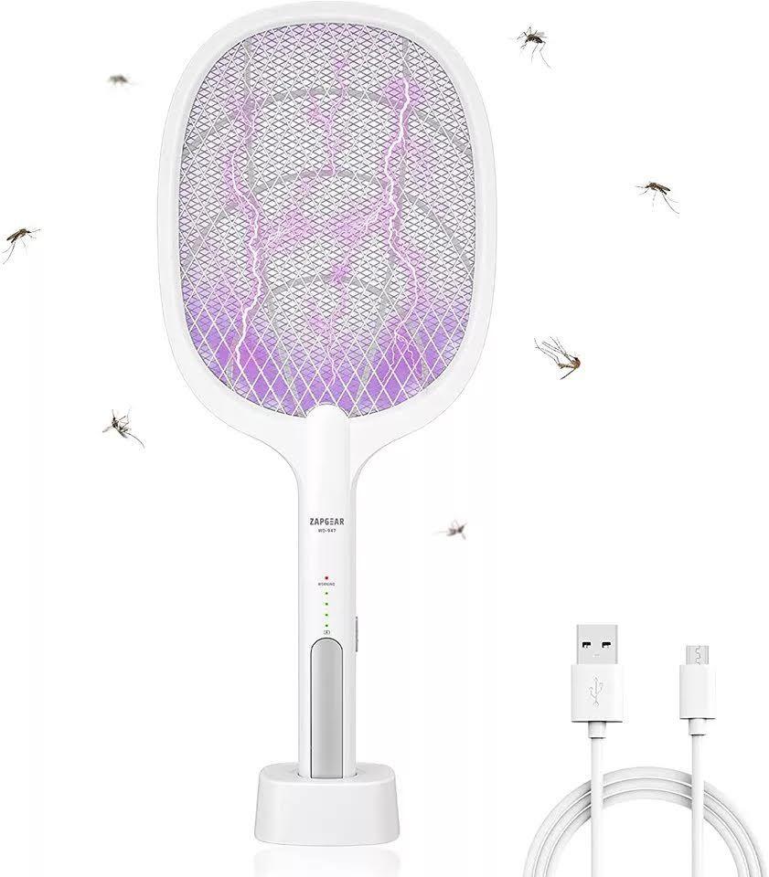 Matamoscas Eléctrico Recargable Usb, Uso Manual Y Atracción-6