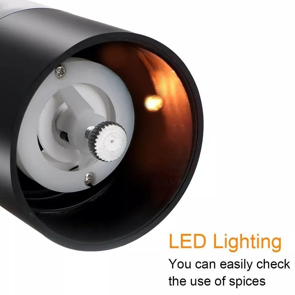 Molinillo Electrico Pimienta Sal Con Luz Led Molino Pimentero-5
