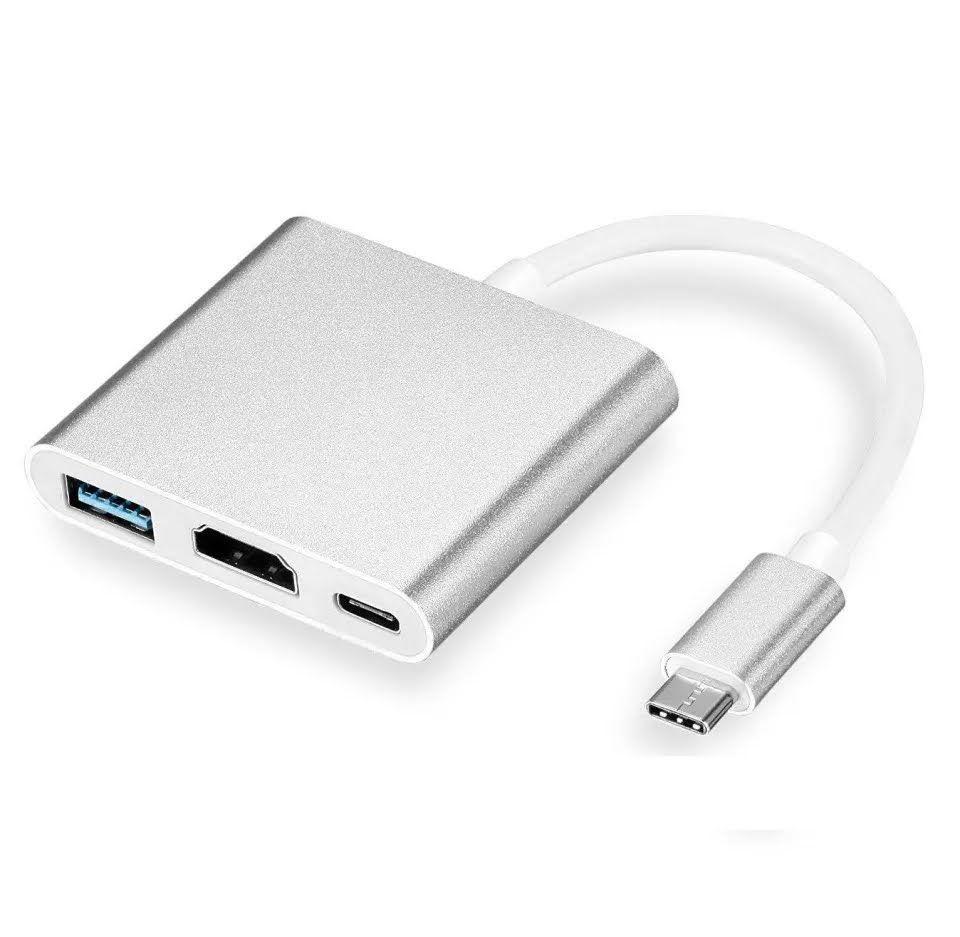 Adaptador Hub 3 En 1 Usb Tipo C A Usb-c Hdmi Usb3.0 Para Mac-1