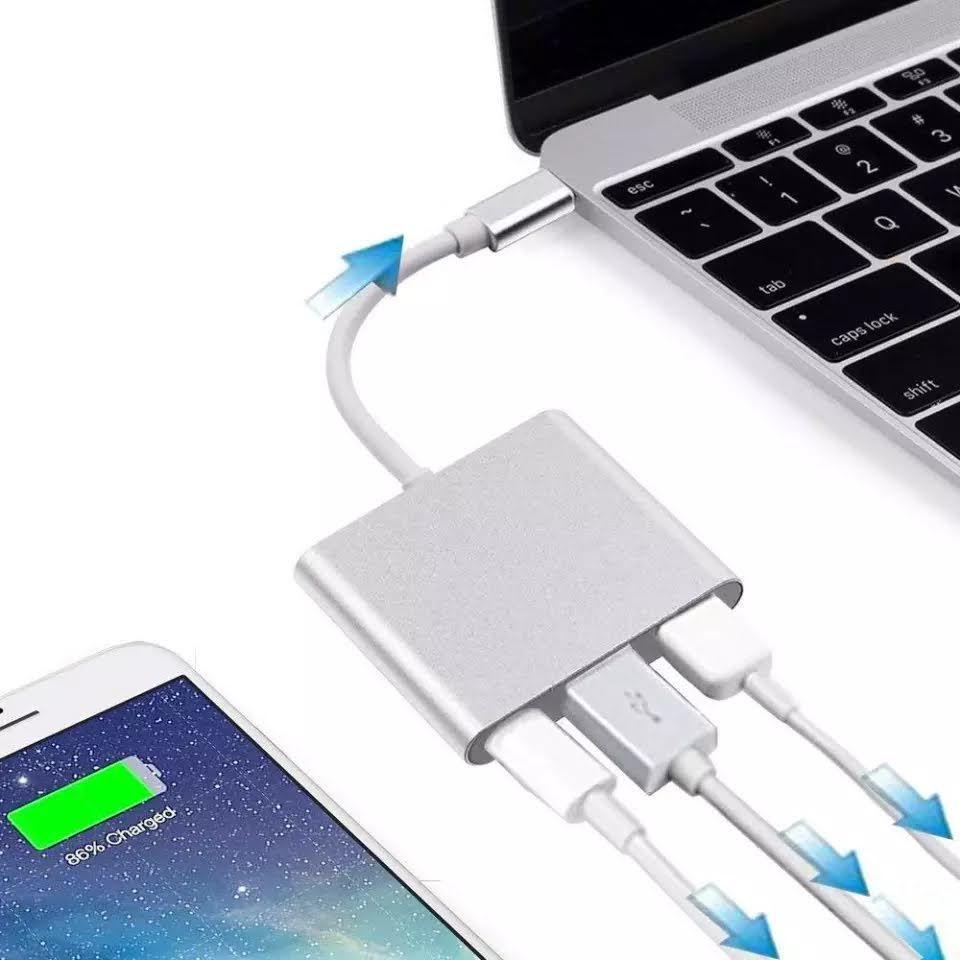 Adaptador Hub 3 En 1 Usb Tipo C A Usb-c Hdmi Usb3.0 Para Mac-4
