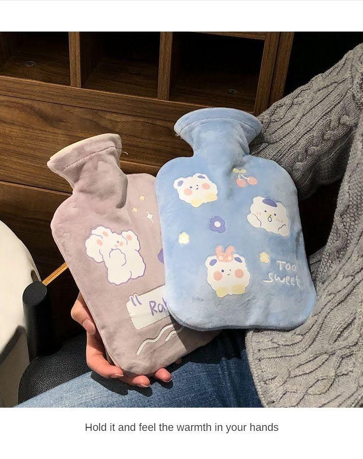 Guatero Bolsa Agua Caliente Con Funda Felpa Kawaii 500ml-3
