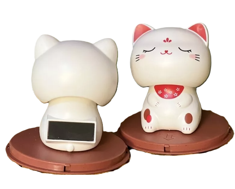 Gato De La Suerte Con Batería Solar Fortuna-3