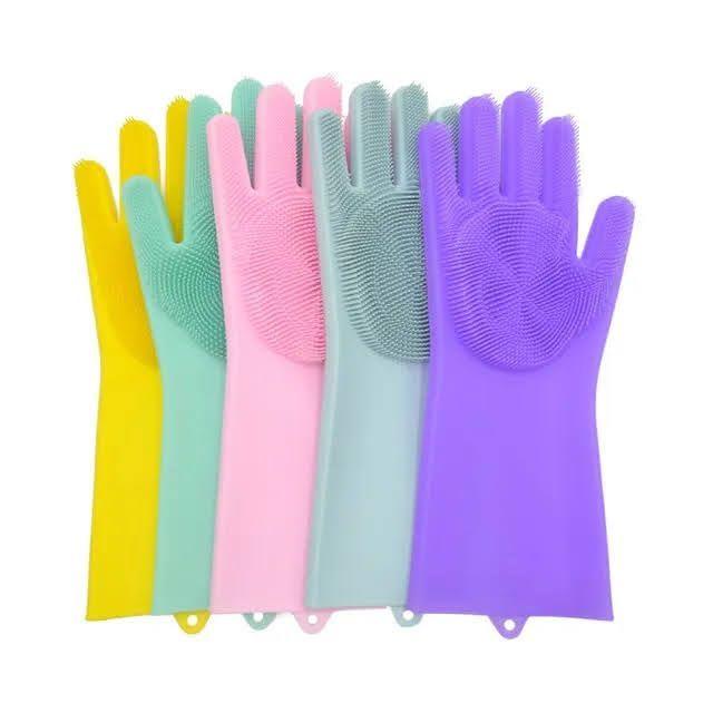 2 Guantes Magicos De Silicona Lavaloza Multiuso Limpieza-1