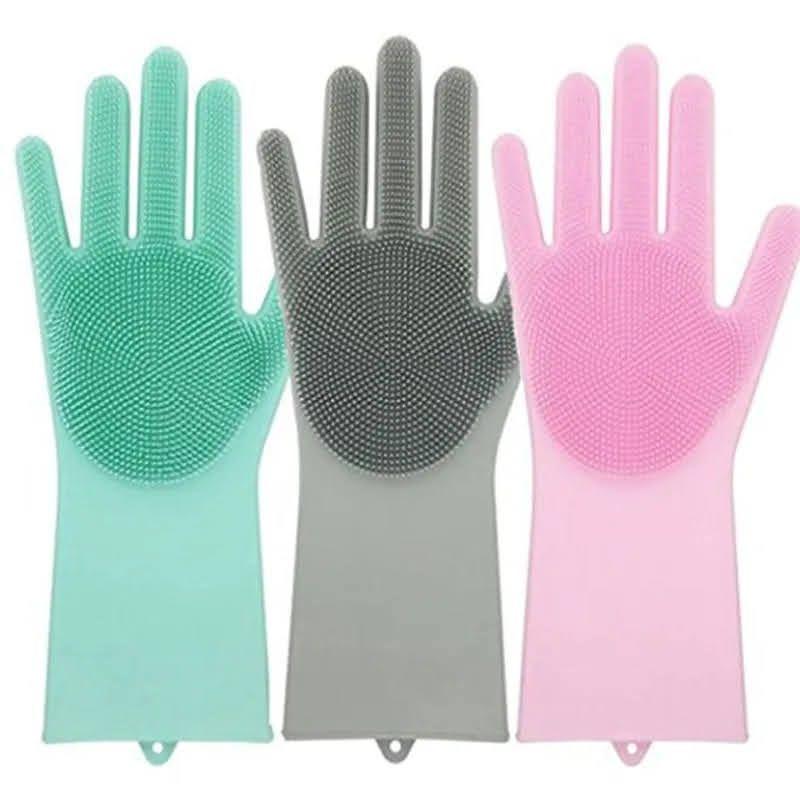 2 Guantes Magicos De Silicona Lavaloza Multiuso Limpieza-2