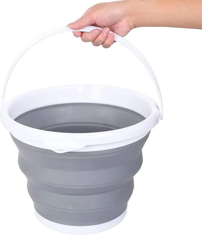 Balde Plegable Portatil Cubeta 10 lts Para Lavado Limpieza-0