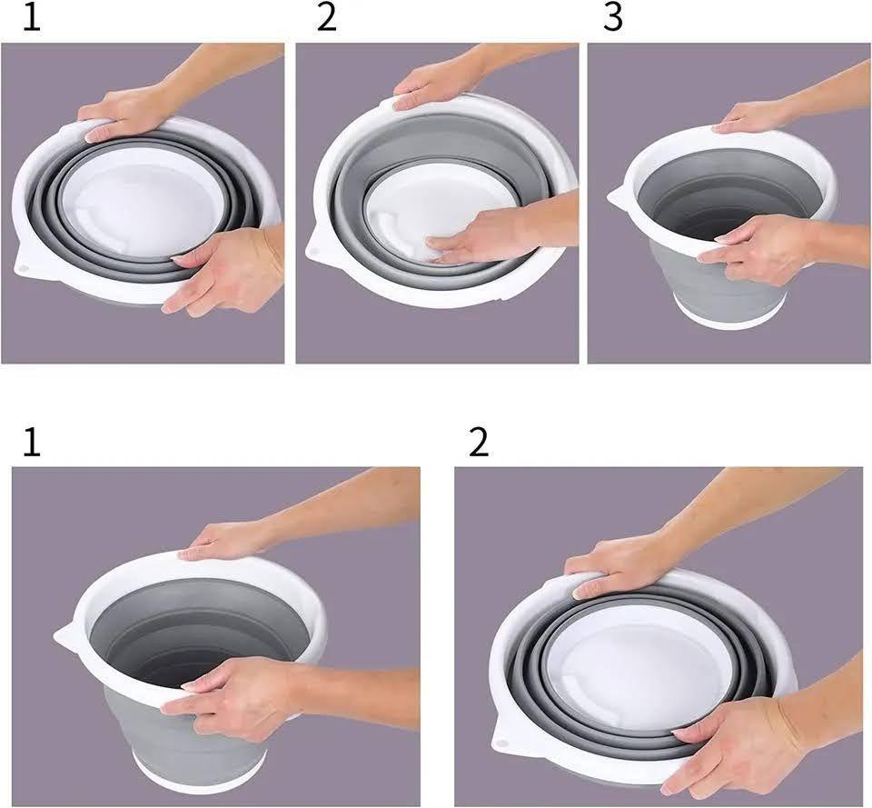 Balde Plegable Portatil Cubeta 10 lts Para Lavado Limpieza-2