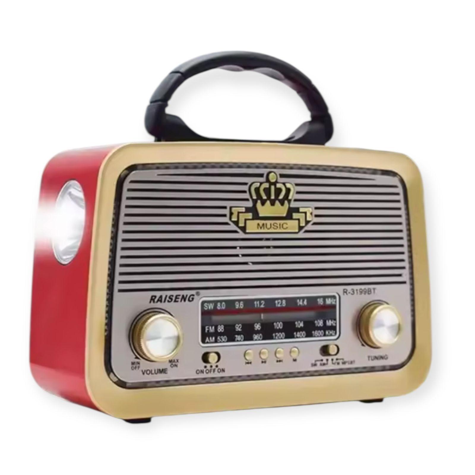 Radio Portatil Vintage Am/fm Mp3 Recargable 3 Bandas Usb Marrón-4