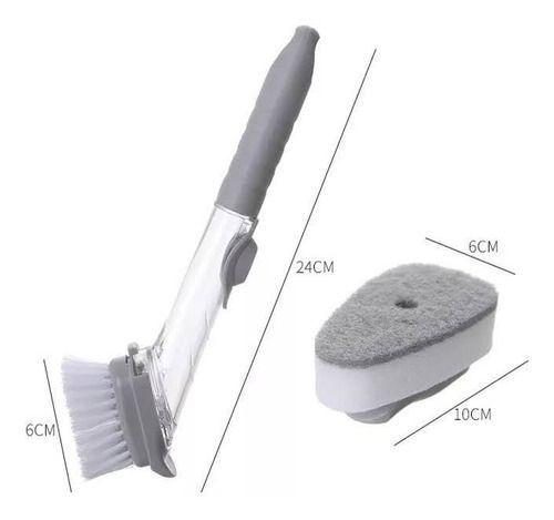 Escobilla Cepillo Con Dispensador Lavaloza Limpieza Platos-4