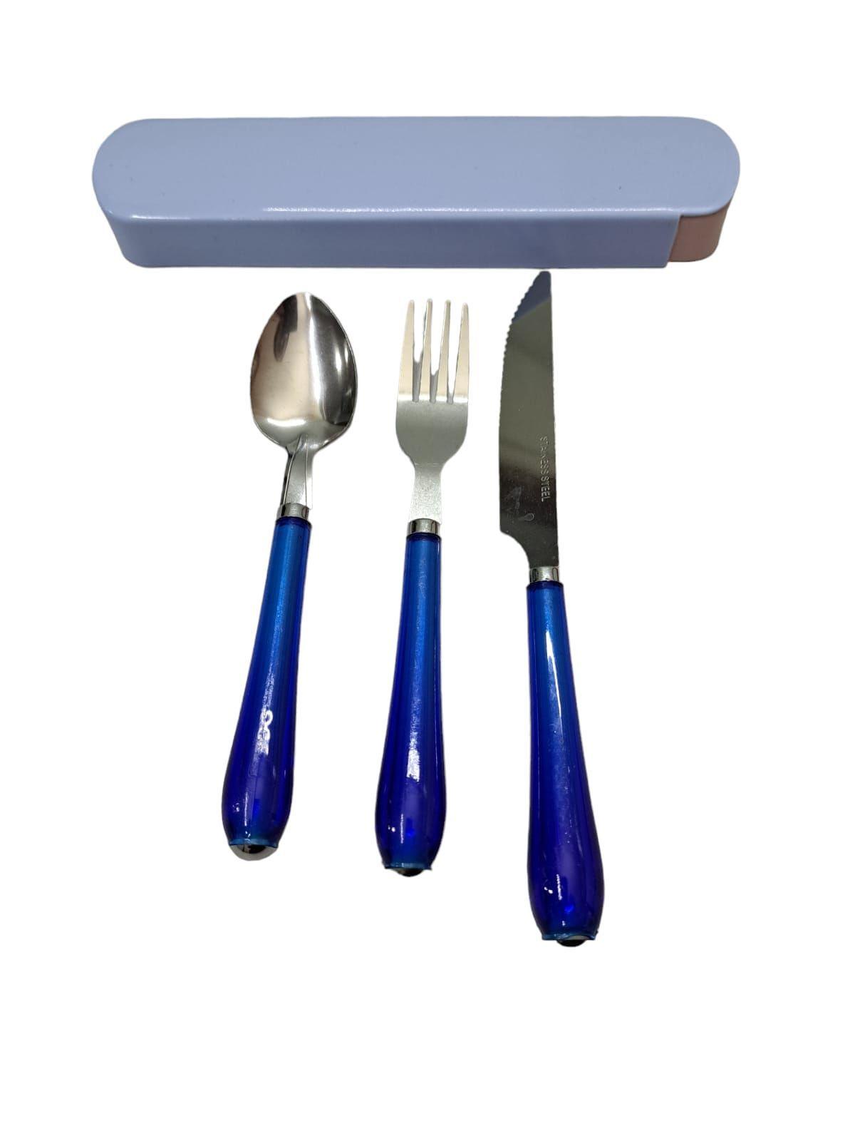 Set Cubiertos Ecológicos Portátil Servicio Viajero Camping-3