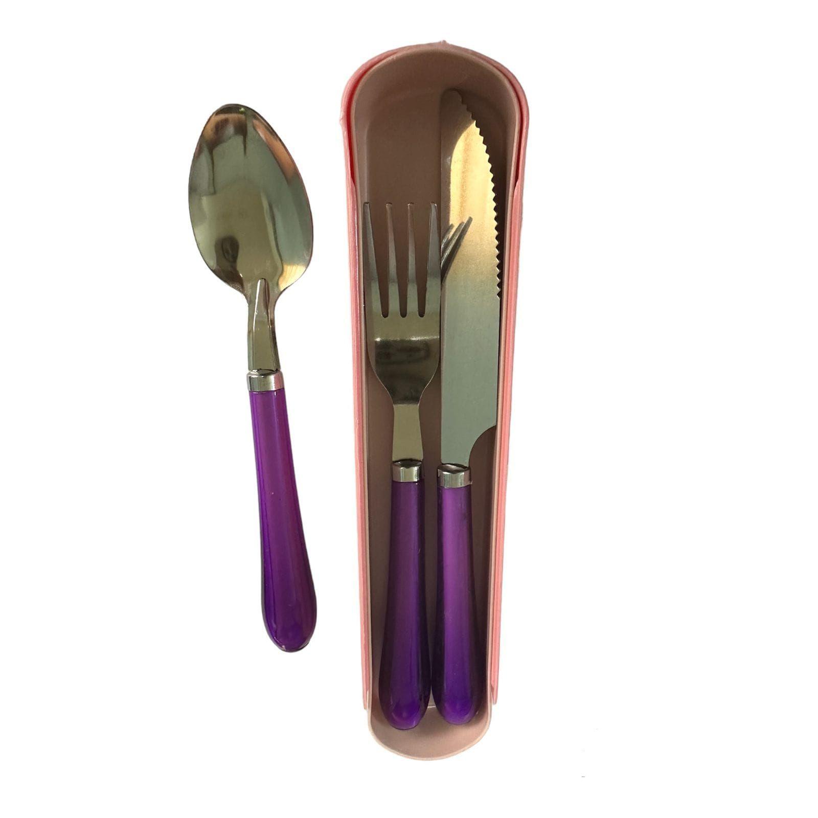 Set Cubiertos Ecológicos Portátil Servicio Viajero Camping-5
