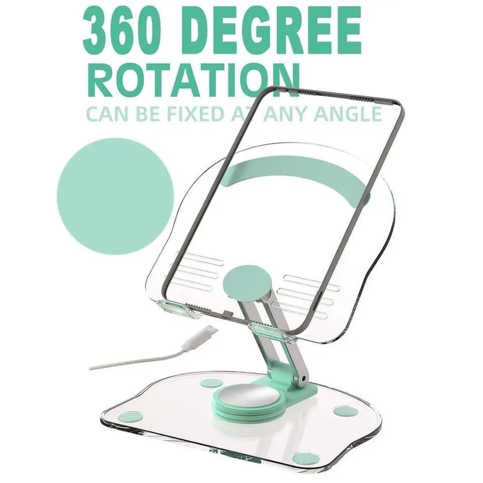 Soporte Acrilico 360° Tablet Celular Ajustable Plegable Escritorio -4