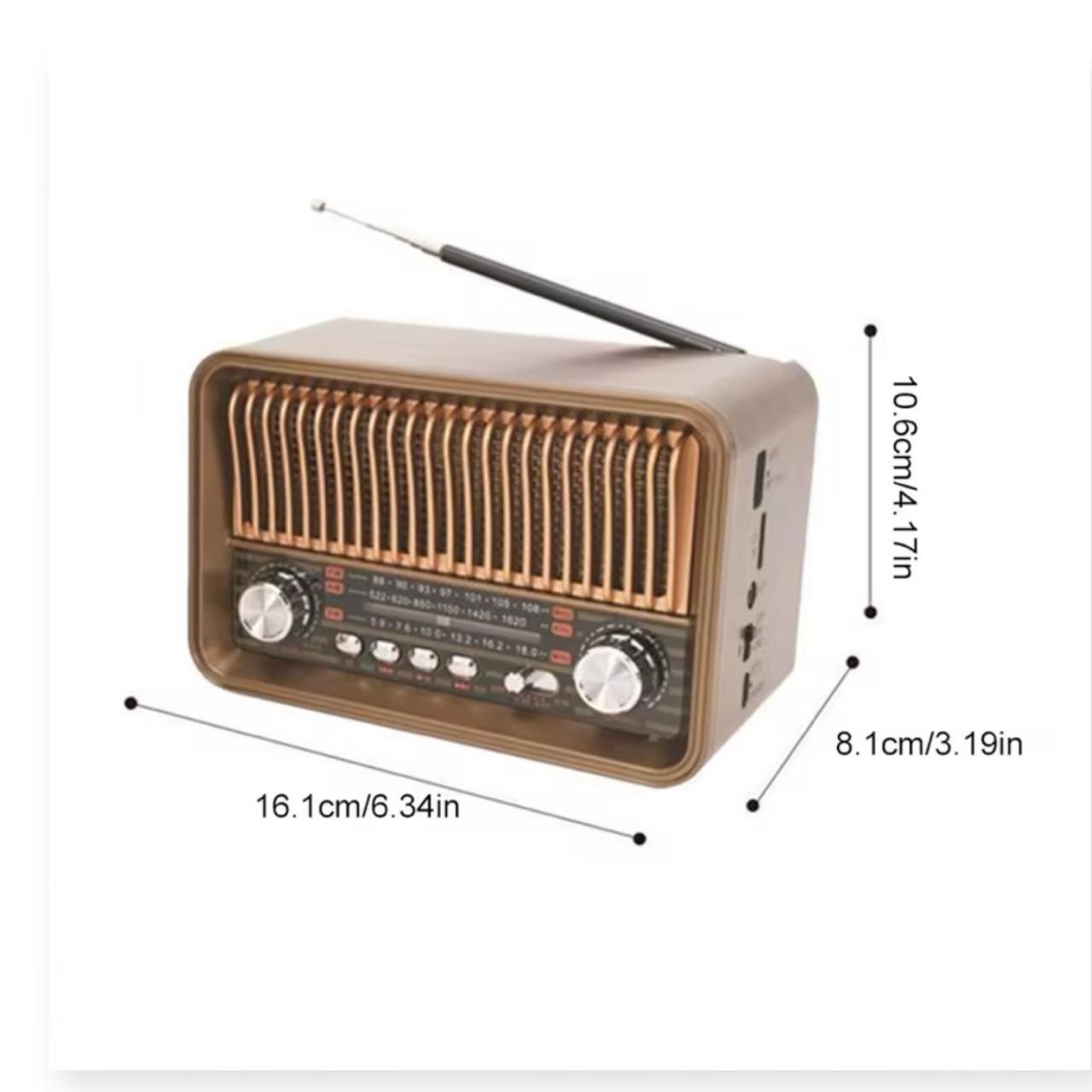 Radio Bluetooth Mp3 Sd Usb Am Fm Vintage Portatil Recargable -6