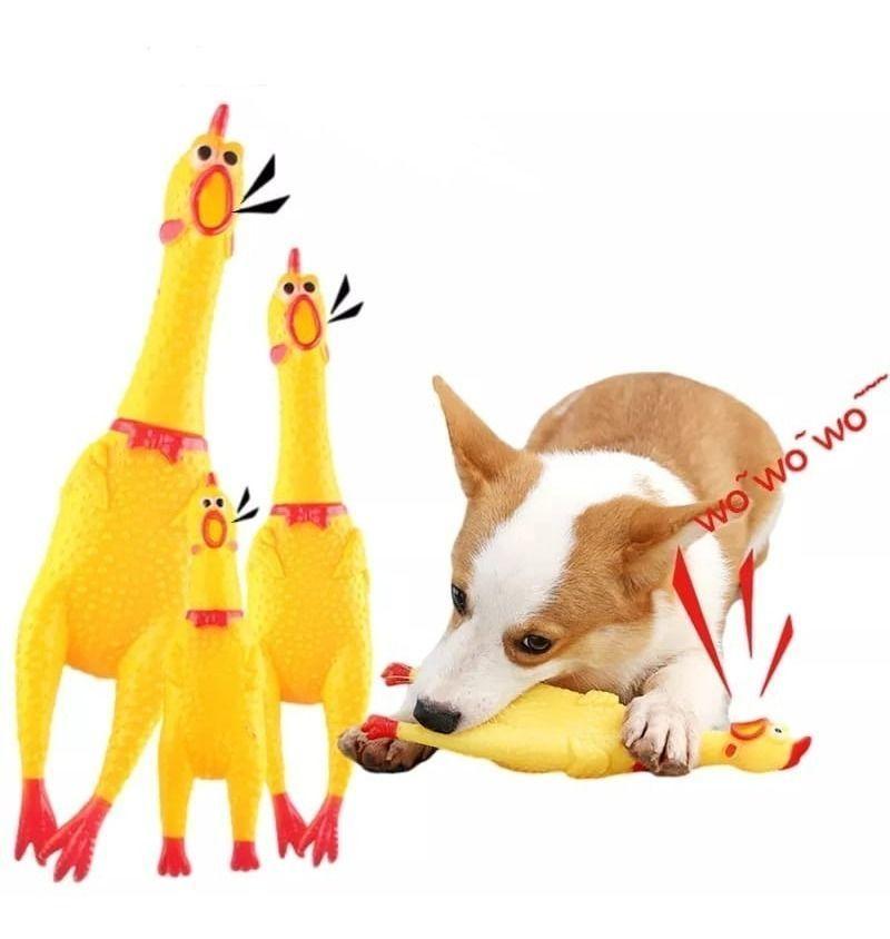 Pollo Juguete De Goma Con Sonido 39cm Para Perros Y Gatos-3