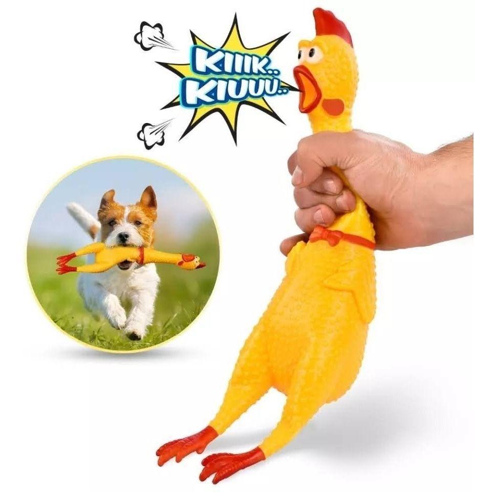 Pollo Juguete De Goma Con Sonido 39cm Para Perros Y Gatos-5
