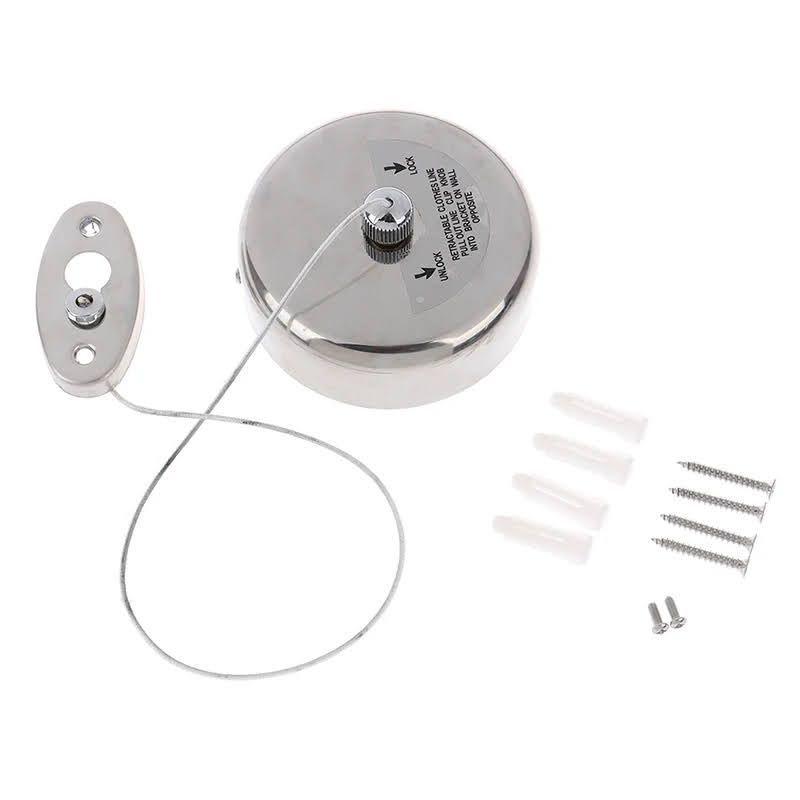 Tendedero Retractil Ropa Colgador Logia Acero Inox Pared 2,8m-4
